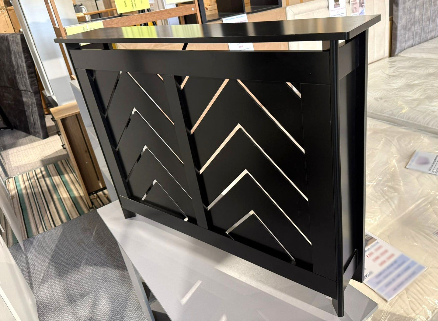 Habitat Chevron Small Radiator Cover - Black